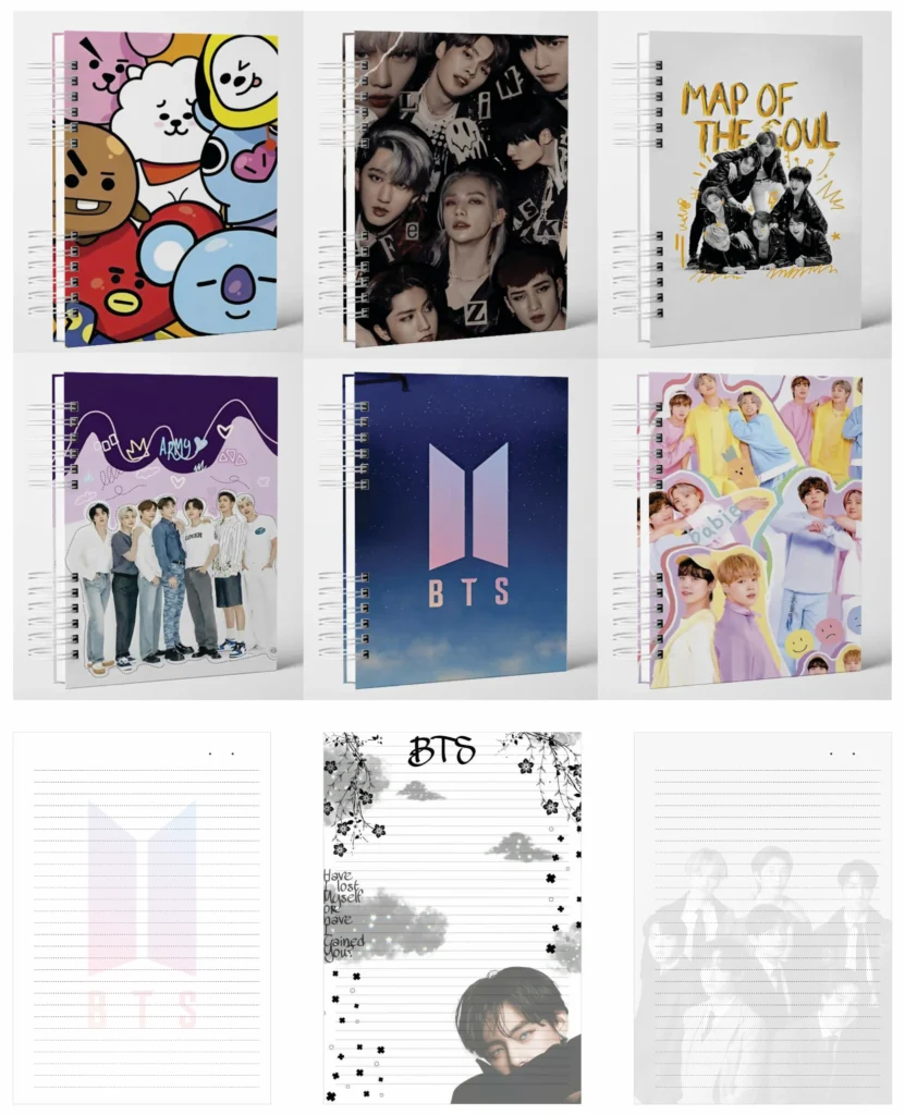 Caderno BTS - Arquivo Digital com 6 modelos de capa - Fazendo Arte WM