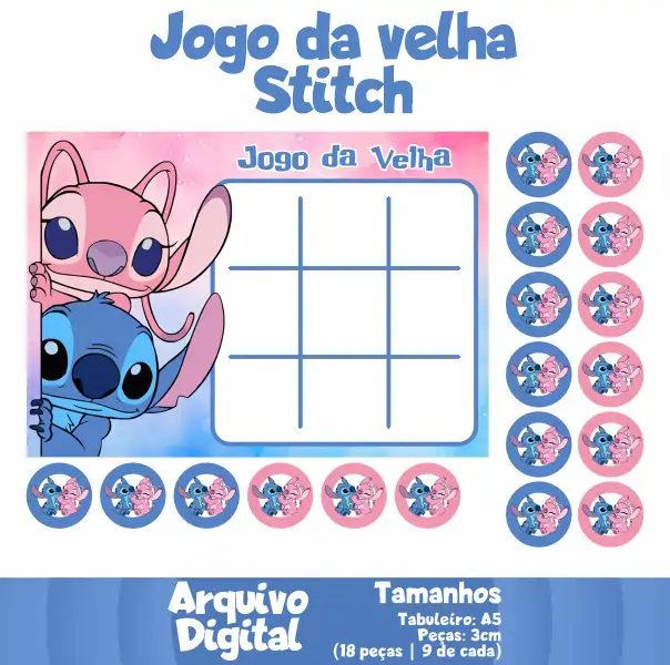 jogo da velha Stitch