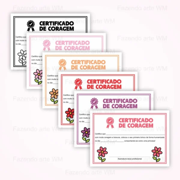 Certificado de Coragem para Furo de Orelha - Arquivo Digital