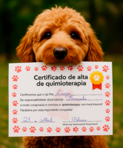 Certificado de Coragem Pet – Alta de Quimioterapia

Celebre a vitória do seu pet com este certificado fofo e personalizado de alta da quimioterapia! Ideal para clínicas veterinárias ou tutores que desejam marcar esse momento especial. Arquivo digital em alta qualidade, pronto para imprimir.