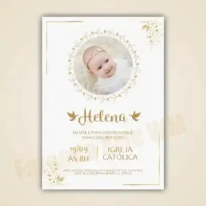 Convite Batizado com Foto