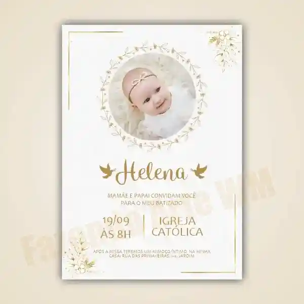 Convite Batizado com Foto
