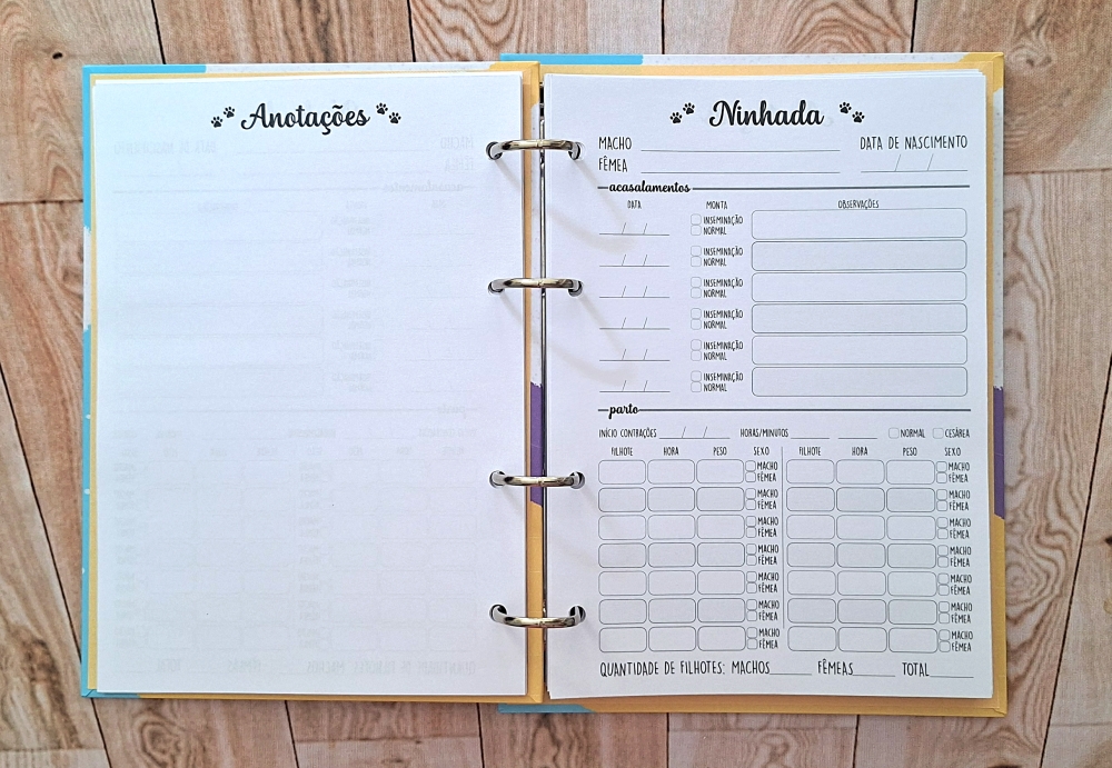 Fichário Planner Ninhada Pet A5 Para Criadores Personalizado com Sua Logomarca - Image 3