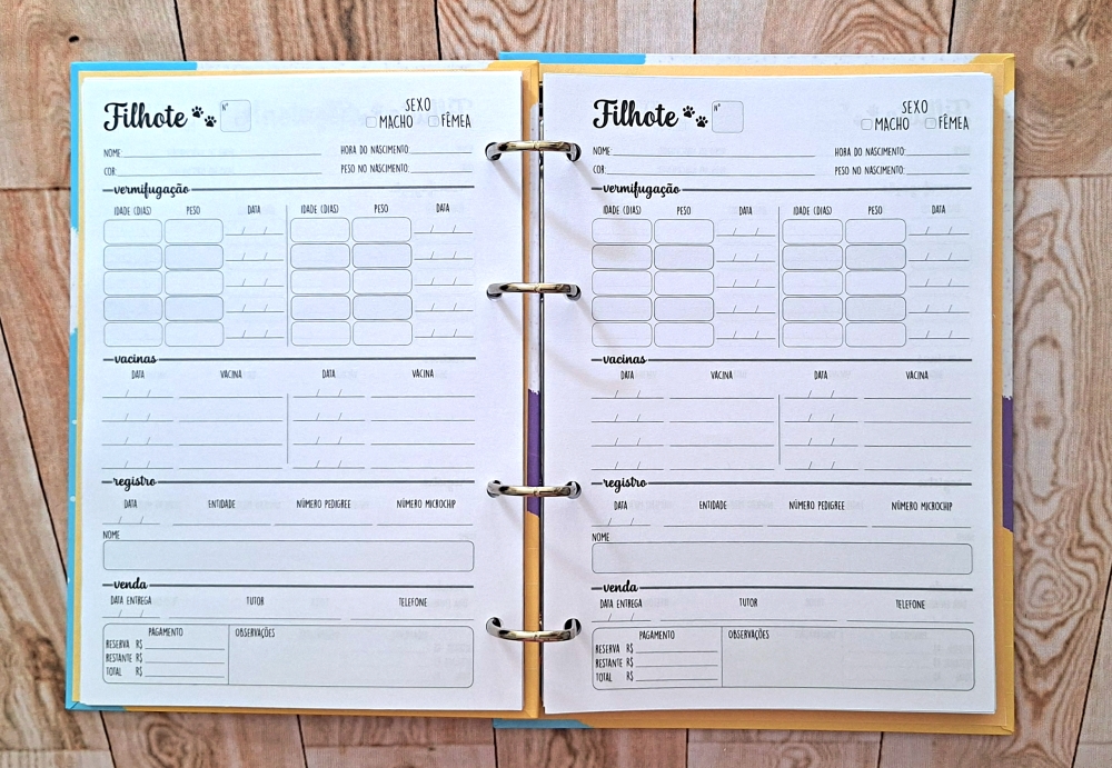 Fichário Planner Ninhada Pet A5 Para Criadores Personalizado com Sua Logomarca - Image 4
