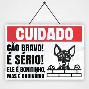 Placa Cuidado Cão Bravo