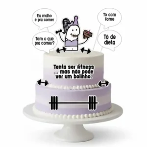 Topo de Bolo Digital Flork Fitness