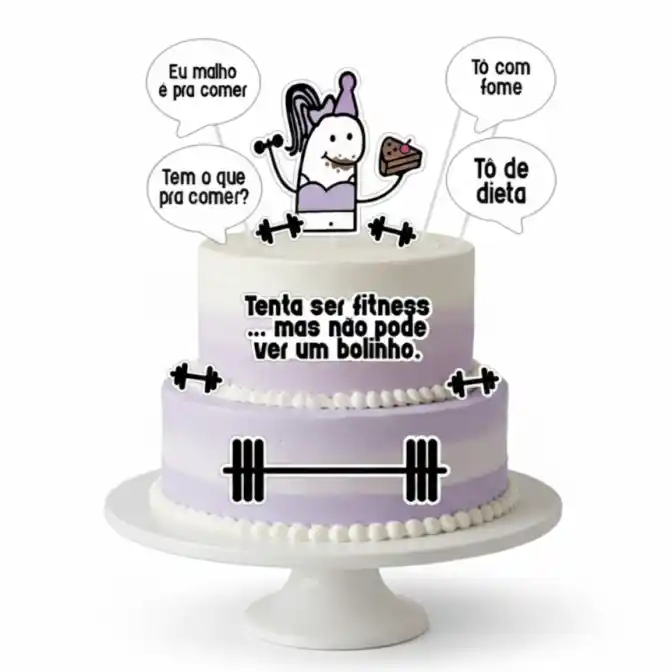 Topo de Bolo Digital Flork Fitness