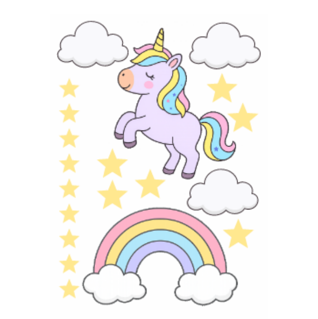 Topo de Bolo Unicórnio para imprimir