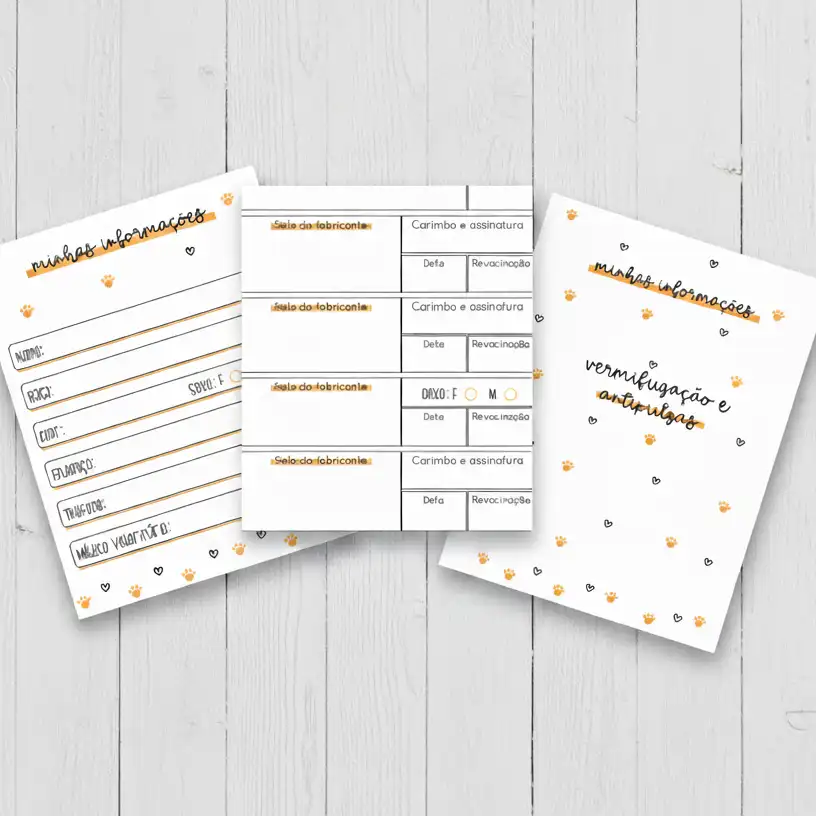 Caderneta Pet com foto - Para imprimir - Image 2